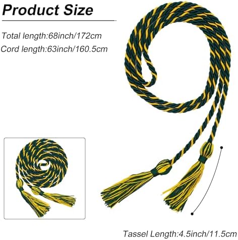 GraduationMall Graduation Honor Cord 68" ForestGold - Image 4