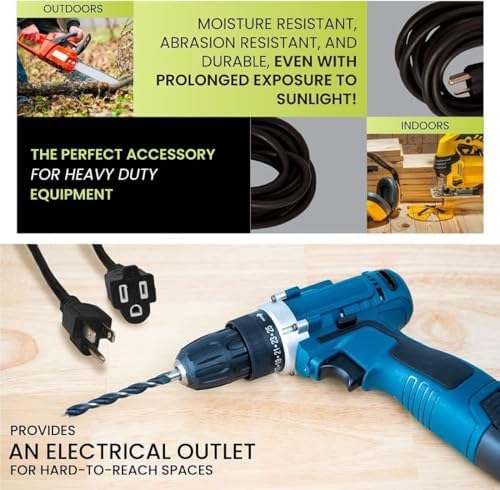 GoGreen Power Inc. (G-13750BK-2) 16/3 50' Heavy Duty Extension Cord - Black, 50ft, 2 Pack - Image 7