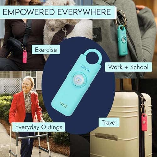 She’s Birdie 3.0 New Version – The Original Personal Safety Alarm for Women by Women–Loud Siren, Flash Light and Rechargeable Battery in a Variety of Colors (Aqua Blue) - Image 5