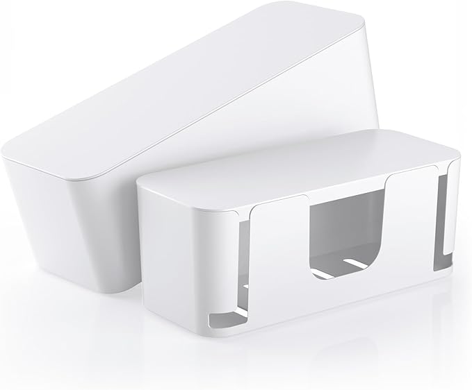 Delamu 2 Pack Cable Management Box, Stylish Cable Box by DELAMU
