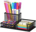 SUPEASY Pen Holder Desk Organizer, Office Supplies Pencil Holder with 3 Compartments, Desk Accessories and Workspace Organizers for Home School Classroom, Black by SUPEASY