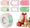 600 PCS Christmas Gift Tag Stickers 1.18" x 2" Pink Green Holiday Labels by BESARME