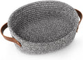 ABenkle Small Woven Basket, Mini Cotton Rope Storage Basket, Tiny Easter Basket, Shelf Basket, Oval Decorative Toy Dog Cat Basket for Nursery, Empty Gift Basket, 9.4" x 5.9" x 3.9" XS by ABenkle