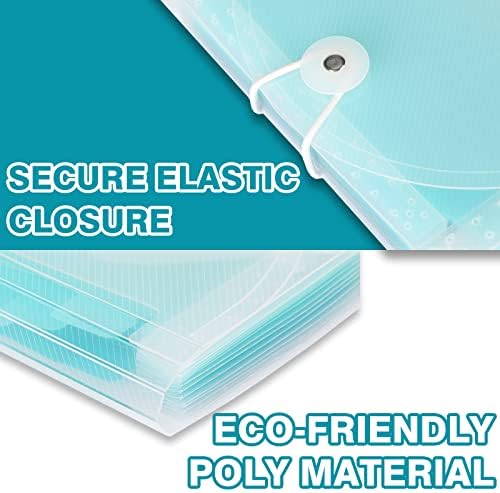 H4D Coupon Receipt Holder, 13 Pocket Accordion File Folder, 7 x 4.5, Teal - Image 7