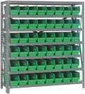 Quantum Storage Systems 1839-103GN Steel Shelving Unit with 4" Shelf Bins, 18" D x 36" W x 39" H, Green by QuantumStorageSystems