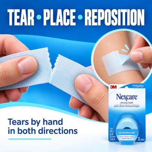 Nexcare Sensitive Skin Low Trauma Tape, 4 Count – Gentle Adhesive Medical Tape for Fragile or Delicate Skin, Hypoallergenic & Latex-Free, Ideal for Post-Surgery Care, Pediatric Use, Frequent Changes - Image 5
