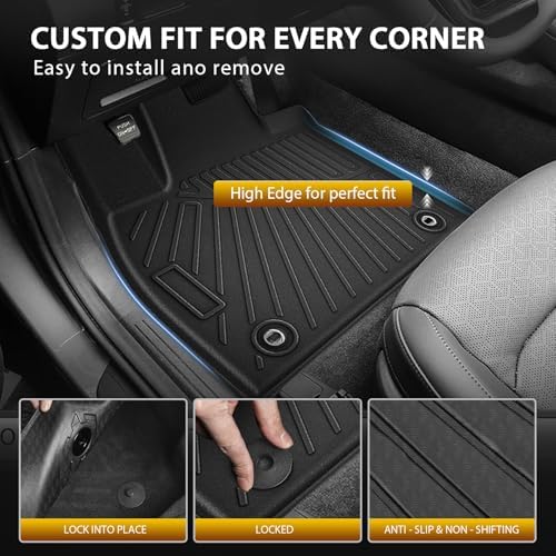 Powerty Floor Mats for 2020-2024 2025 Hyundai Palisade 7/8 Seat Car Mats, All Weather 3D TPE Anti-Slip Trunk Cargo Liner Seat Back Covers Protectors Full Set Car Accessories - Image 2