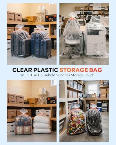 32x42 Inches Clear Large Plastic Storage Bags for Wreath Blankets, 8 Pack - Image 6