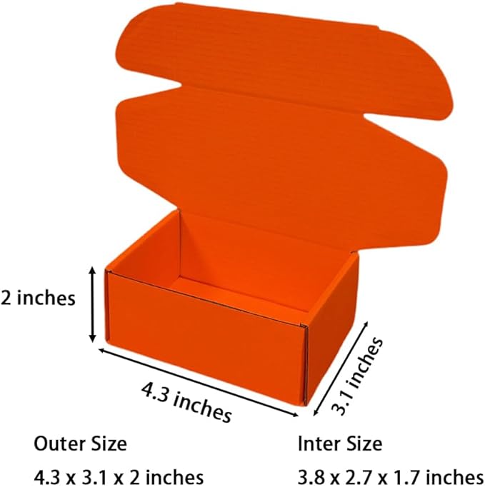 50 Pcs 4.3 x 3.1 x 2 inches Mini Size Corrugated Cardboard Gift Boxes - Image 2