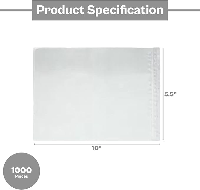 PSBM 5.5" x 10" Clear Packing List Back Side Loading Plain Face Envelopes - Image 3