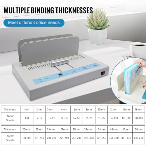 Thermal Binding Machine Book Binder Machine Book Binding Kit 500 Sheets Capacity Thermal Binder A3/A4/A5 Document with Glue Strips Cover 110V Hot Melt Machine Heat Binder Contract Document Invoice - Image 3