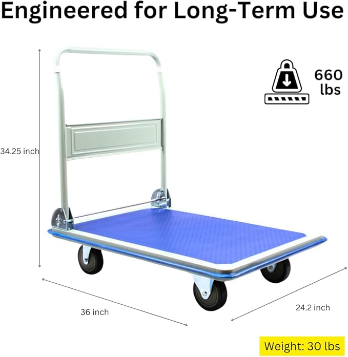660 lbs Foldable Platform Truck Dolly - Image 6