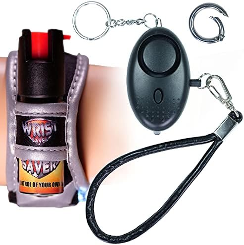 Police Strength OC Pepper Spray for Running, Lightweight Compact Self Defense Wristband Ideal for Women Runners, Joggers & Walkers w/ID Card, LED Light & Reflective Edging by PersonalSaver