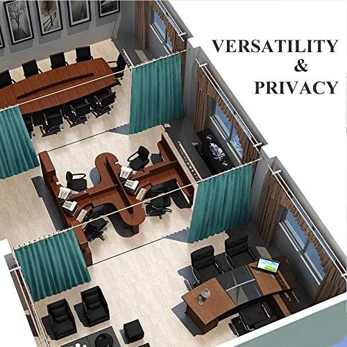 NICETOWN Wall Dividers for Rooms, Room Divider Curtain Screen Partitions, Vertical Blind for Sling Door, Blackout Window Curtains Privacy for Patio (Sea Teal, Single Panel, 9ft Tall x 8.3ft Wide) - Image 6