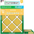Filterbuy 20x22x1 Air Filter MERV 11 Pet & Allergy Defense (2-Pack) by Filterbuy