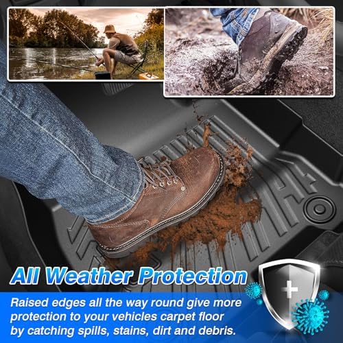 Maverick Floor Mats - Car Mats for Ford Maverick Hybrid 2022-2025 2026, All Weather Floor Mats and Tailgate Mat with Truck Bed Mat for Maverick Accessories, Heavy Duty Rubber Mats - Image 4