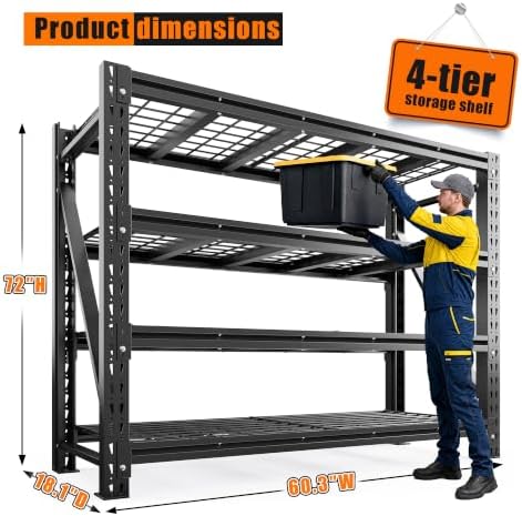 REIBII 5024LBS Garage Shelving for Garage, Shop, Heavy Duty Storage Shelves - Image 3