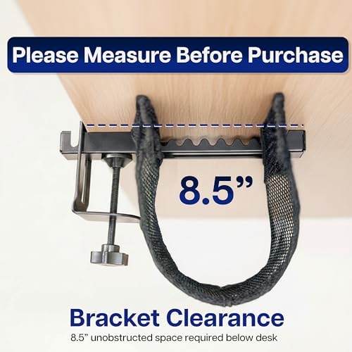 VIVO Black Clamp-on 24 in Mesh Net Cable Management Holder, DESK-AC24MH - Image 4
