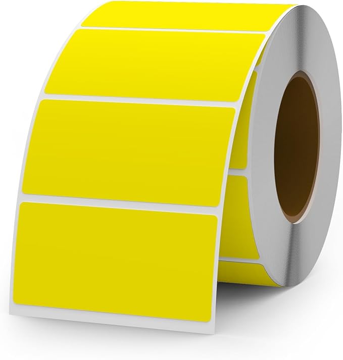 Yellow Color Coding Labels 1 × 2 Inches Self-Adhesive Vinyl Rectangle Stickers by YIKIADA