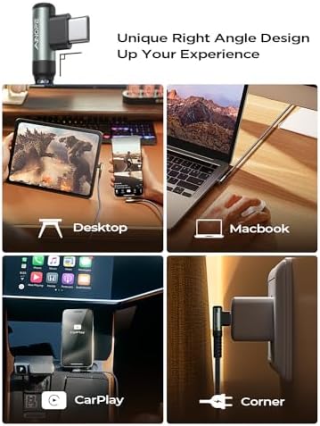 AINOPE USB C to USB C Cable 10FT 2Pack 60W Type C Cable Righe Angle for iPhone 16 Pro Max Charger Fast Charging Long Charger Cord Cable 10FT Compatible with iPhone 16 MacBook iPad Pro Airpods Pixel - Image 6