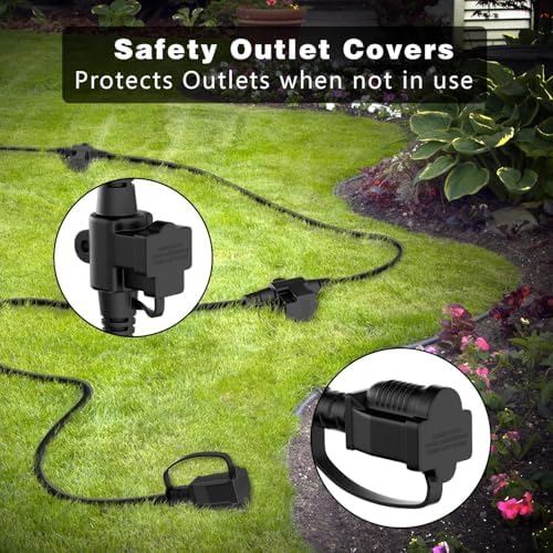 K KASONIC Outdoor Extension Cord 75 FT, Evenly Spaced 9 Outlets, Black - Image 5