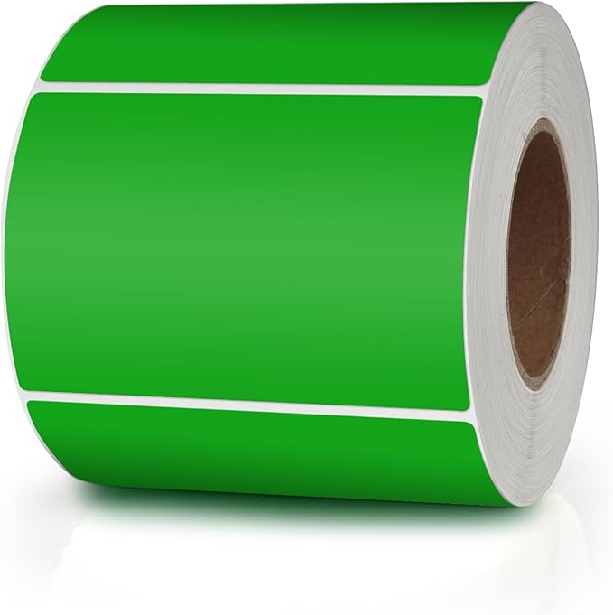 Green Rectangle Stickers 3 x 2 Inch Color Coding Labels Vinyl Roll by Meitaat