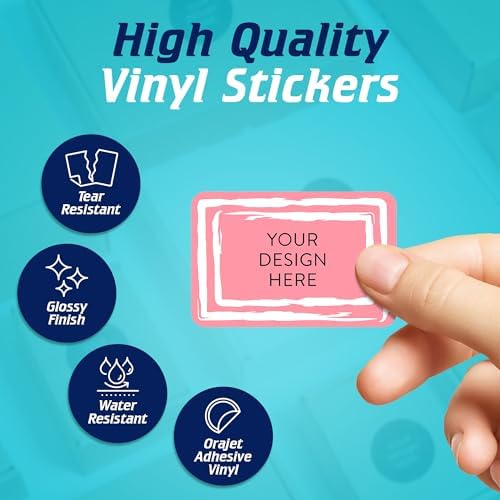 Custom Vinyl Stickers Your Image, Text, Design, or Logo. Waterproof Personalized Business Labels Packaging, Bottles, Jars, Candles, & Handmade. Dishwasher Safe, UV Protected, 30+ Designs Pink, 6x4 - Image 3