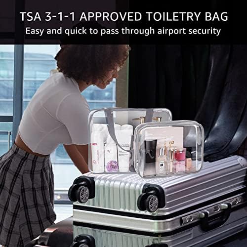 4Pcs Crystal Clear PVC Travel Toiletry Bag Kit for Women Men, Cosmetic Bags - Image 6