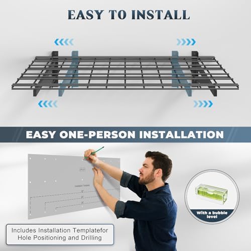 Jusgym 2 Pack Garage Shelving Wall Mounted, 1.5x4ft, 700LB Heavy Load - Image 5