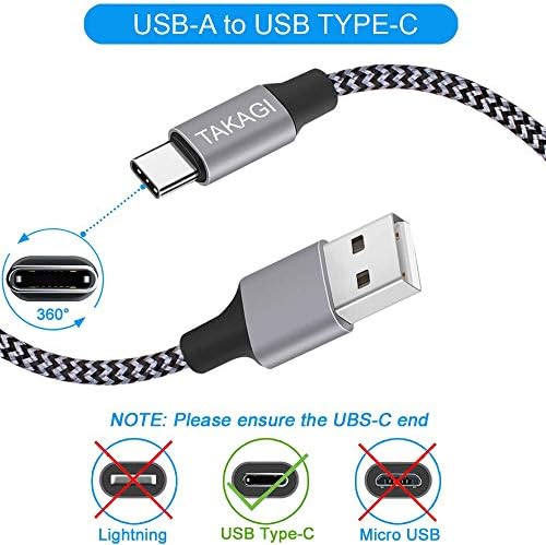 USB C Cable Fast Charging Nylon Braided 3Pack 6ft USB A to Type C Cord - Image 2