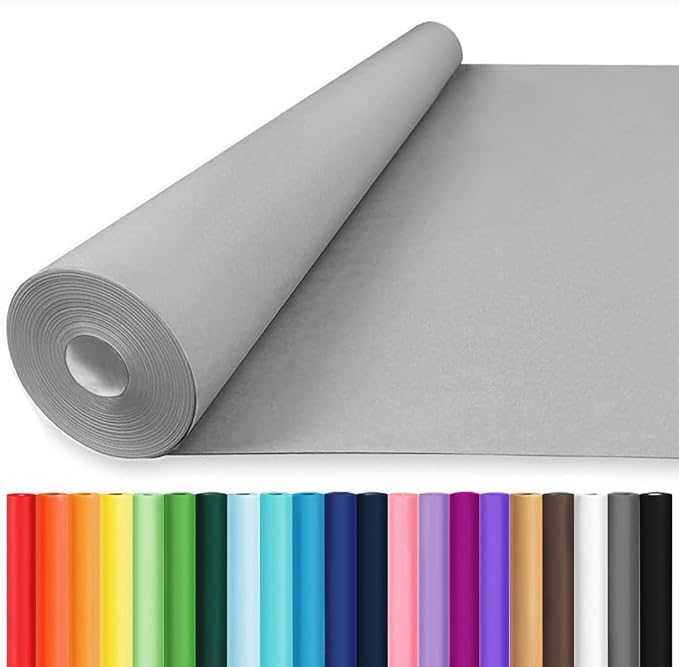 Vanhench 48" x 2400" Grey Wrapping Paper, Solid Color Kraft Craft Paper by Vanhench