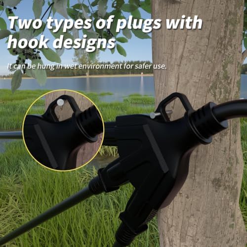 PlugSaf 25 FT 12 Gauge Black Heavy Duty Outdoor Extension Cord Waterproof - Image 4