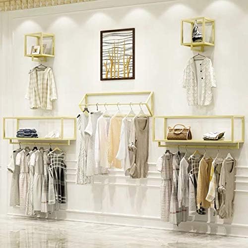 Creative Triangle Display Garment Racks in Boutique Clothing Stores, Wall-Mounted Hanging Clothes Shelf in Home, Towel Racks for Bathroom Storage (Gold, 47.2" L) - Image 6