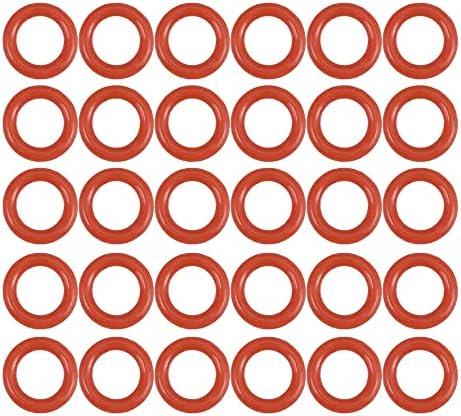 [30 Pcs] Silicone O-Rings Red 6.5mm OD 3.5mm ID 1.5 mm Width, Metric VMQ Sealing Gasket for Cup Lids, Coffee Maker, Brewing Fitting, Washer, Filter, Pump, Plumbing, Hose, Gauge, Auto, Machine by OFOWIN