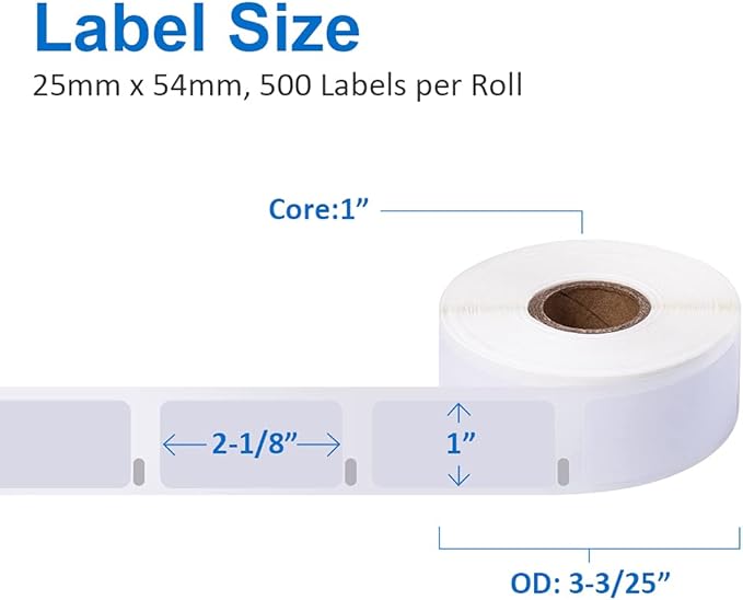 Label KINGDOM 12 Rolls Compatible Dymo 1" x 2-1/8" Multipurpose Labels - Image 2