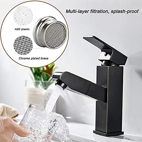 4PCS 2.2 GPM Faucet Aerator, 2 Pack Aeration Filter Replacement Parts With Brass Housing 15/16 Inch 24mm Male Thread Aerator Faucet Filter With Gasket For Kitchen And Bathroom (Black) - Image 4