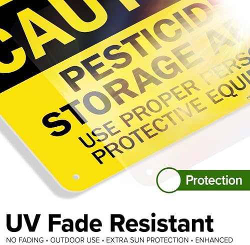 Caution Pesticide Storage Area Use Proper Personal Protective Equipment Sign, 10x7 Inches, 55 mil thick HDPS (high density polystyrene), Made in USA by My Sign Center - Image 4
