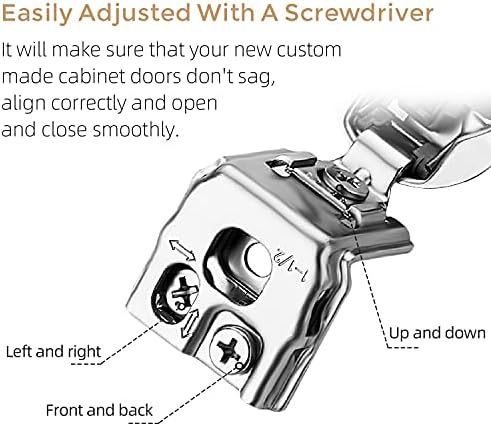 Soft Close Hinges for Kitchen Cabinet Hinges, 1-1/2 Inch Overlay, 60 Pack - Image 3
