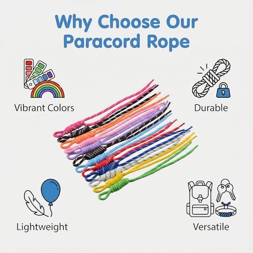 Paracord Keychain Paracord Bag Charm 12pcs Braided Nylon Rope Keychain Cord for Bag Purse Backpack Handbag - Image 6