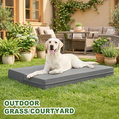 Waterproof Dog Bed Washable Wipeable Leather Large Crate Pad 35" Orthopedic - Image 6