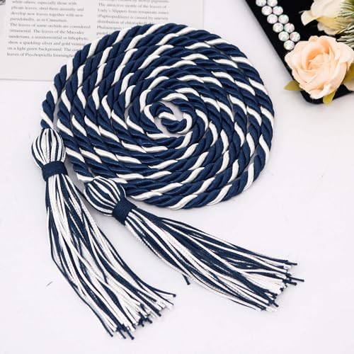 GraduationMall Graduation Honor Cord 68" NavyWhite - Image 2