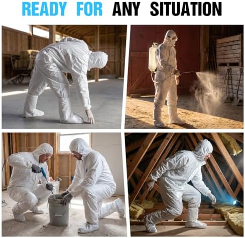 Disposable Hazmat Suit,with Hood & Boot Covers - Image 6