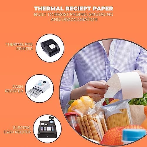 FRM 3 1/8 x 230 White Thermal Paper Receipt Rolls, Cash Register POS Receipt - Image 6