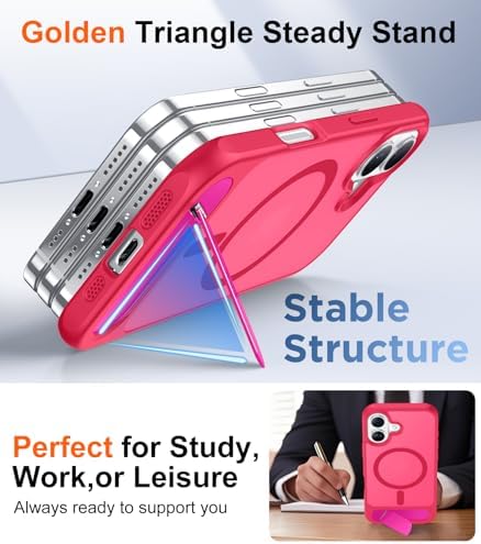 Temdan Magnetic Compatible with iPhone 16 Case, [Built-in Invisible Kickstand][Compatible with MagSafe][Military Grade Shockproof] Slim Translucent Matte Phone Case for iPhone 16 6.1" - Image 4
