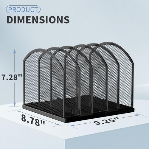 Gawerk 5-Section Vertical Desktop Organizer, 5-Section Mesh File Folder Stand Sorter for Office Home Classroom Organization - Image 2