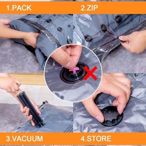 GONGSHI Vacuum Storage Bags, Space Saver Seal Bags For Clothing, Travel Luggage,Blankets, Comforters, Pillows, Clothes Storage.6 XX Large - Image 4