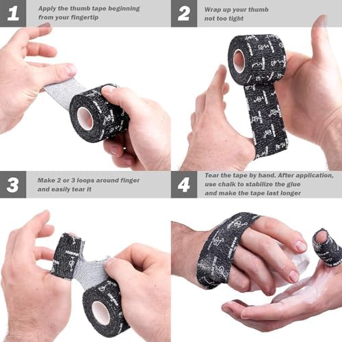 WARM BODY COLD MIND Lifting Thumb Tape for Weightlifting |1.5" x 20.6ft| - Hook Grip Tape for Gym, Powerlifting, Deadlift, Weight Lifting, Athletic Finger Wrap - Image 4