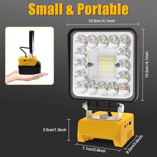 T-SUN 2 Pack Cordless Work Light Compatible with Dewalt 18V/20V Battery - Image 5