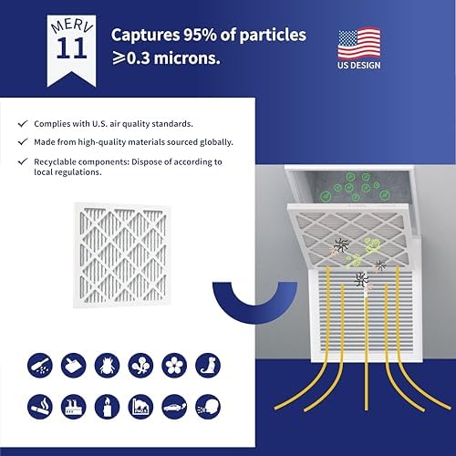 14x14x1 MERV 11 Air Filter 4-Pack for HVAC Furnace - Image 4