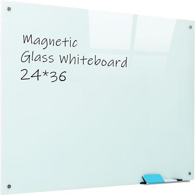 Magnetic Glass Whiteboard, Classroom & Home by NEOBAN